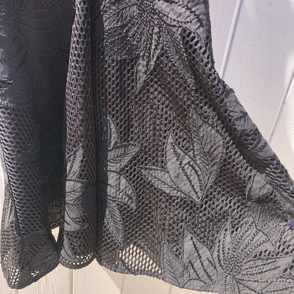 Jay Godfrey Cross Front Halter Embroidered Lace Cutout Mini Dress - Picture 4 of 10